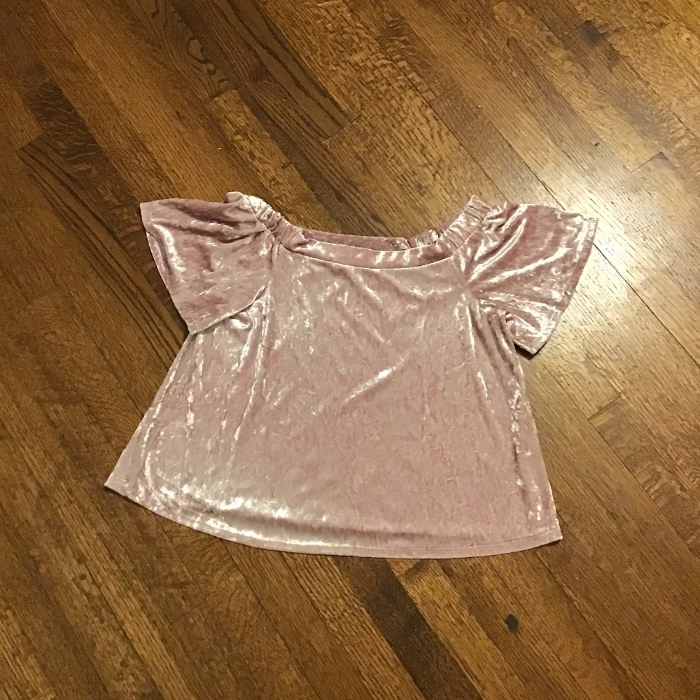 Velour Halter on/off shoulder top Women